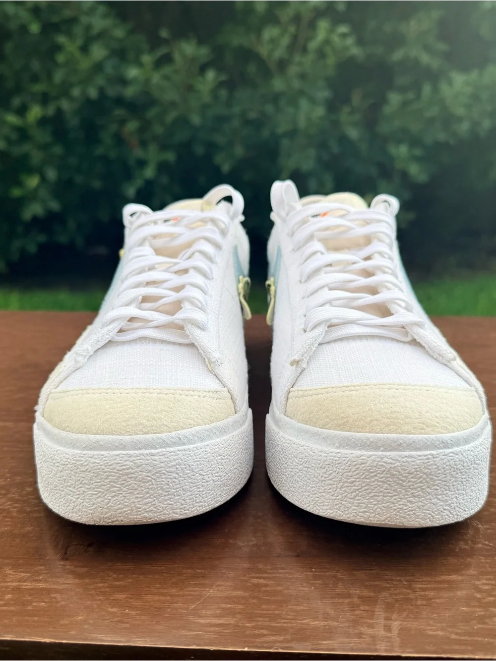 NIKE Blazer Low Platform Next Nature Air Sprung DJ6376100 white Yellow Women 9.5 - Picture 5 of 11